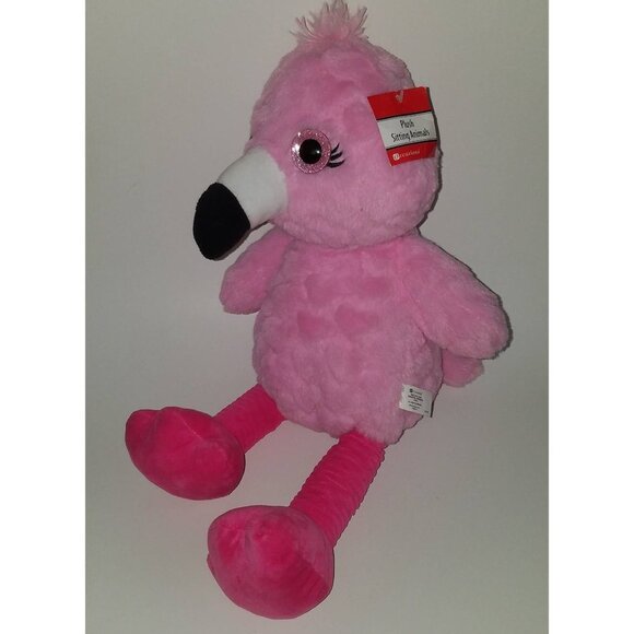 Occasions Pink Flamingo Plush Stuffed Animal Toy Bird Lovey Big Eyes w/Tag - Picture 1 of 9